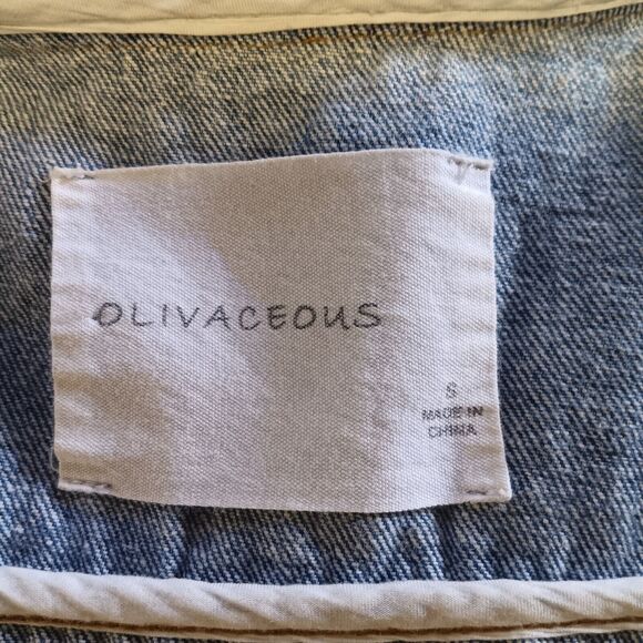 Olivaceous from M. FREDRIC Women's Embroidered Roses Denim Jacket Size S #A447 - Picture 3 of 4